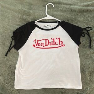 Von Dutch Black and White crop top